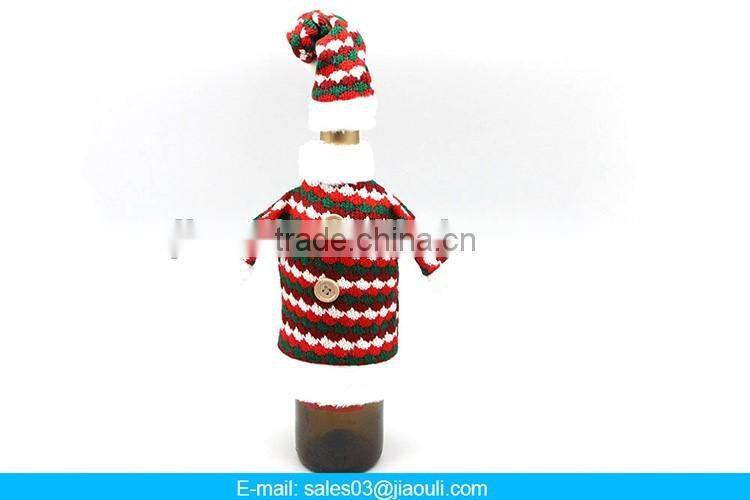 cute figurine decorative wine bottle cover for Christmas