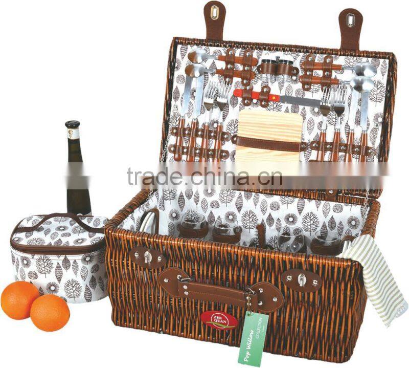 white handle cutlery handheld vintage fruit crate basket