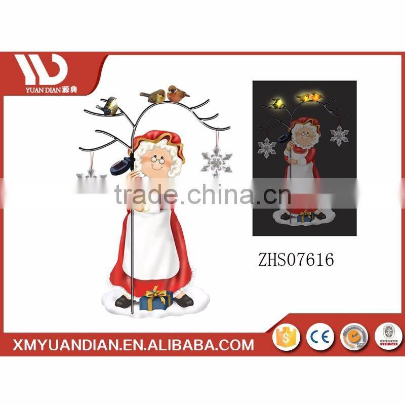 Wholesale Craft Supplies String Led Resin Christmas Ornaments Wholesale String Light With Snowflake Pole