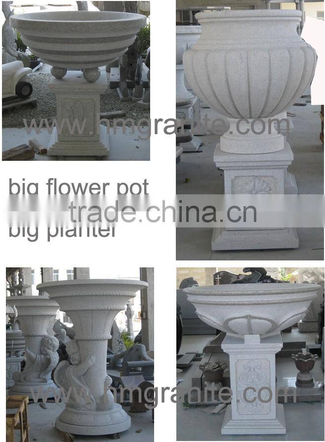 Yellow granite stone garden planter pot