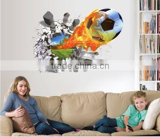 Hot Selling Football Wall Sticker , 3D Sticker for Decoration Kids Room