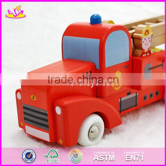 2017 New design children wooden fire truck toys W04A289