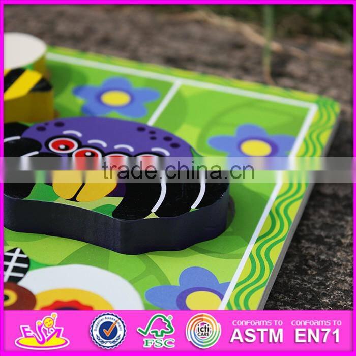2016 new design educational insects toy wooden learning shapes for kids W14D019