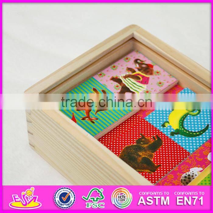 2016 hot sale educational children wooden domino blocks W15A066