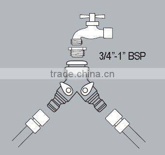 Brass 2 way hose splitters with valve