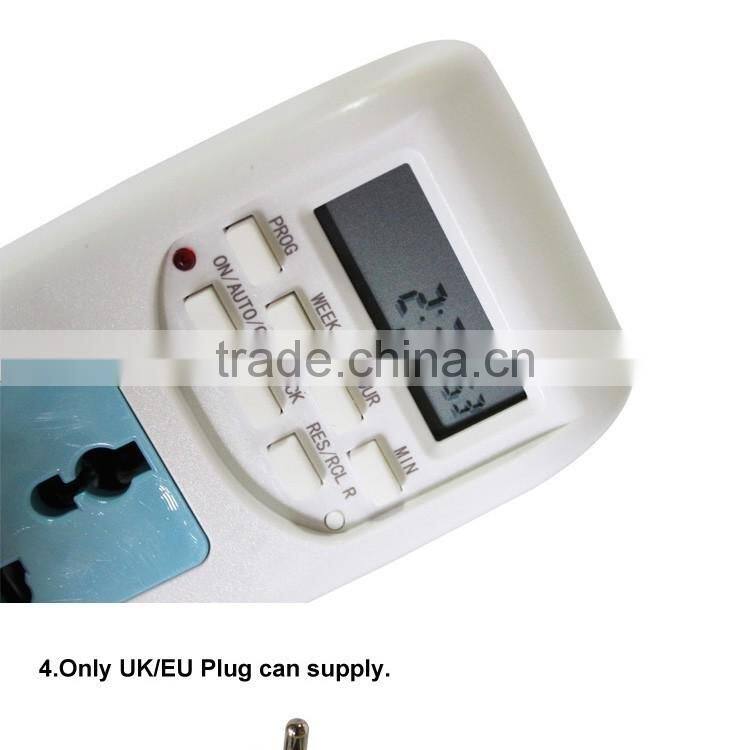 220-240V AC 50Hz 10A UK Plug Programable Timer Digital Switch 24h 7 Day week Digital LCD Timer display CE electronic socket