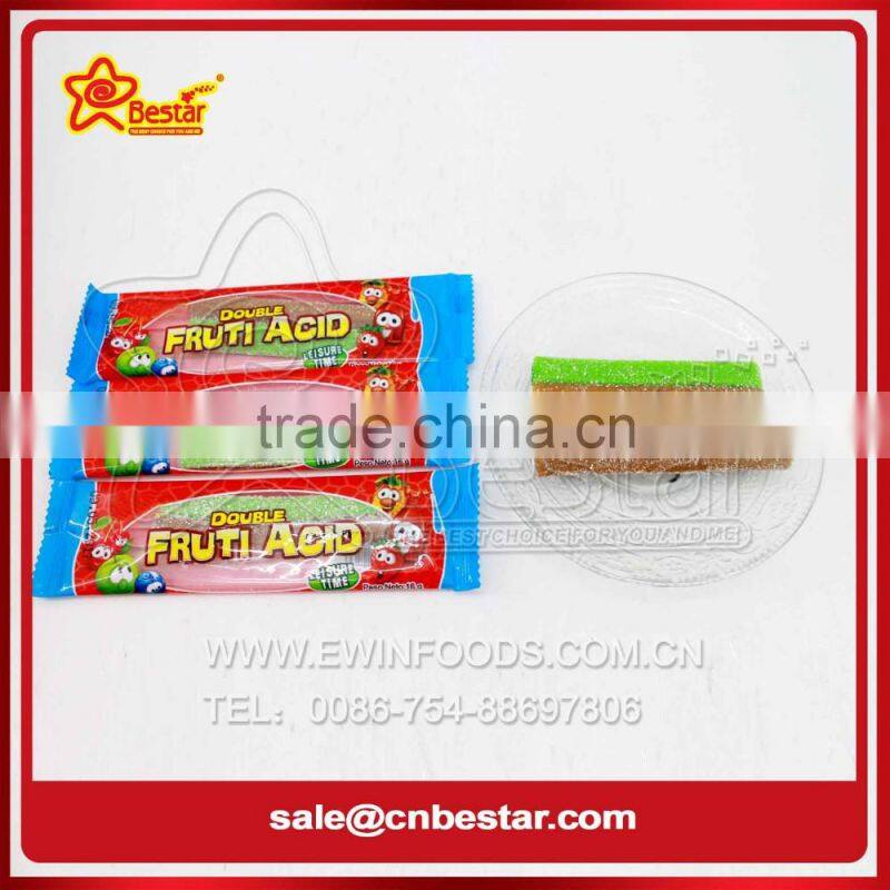 Double Fruit Acid / Sour Stick With Powder And Jam