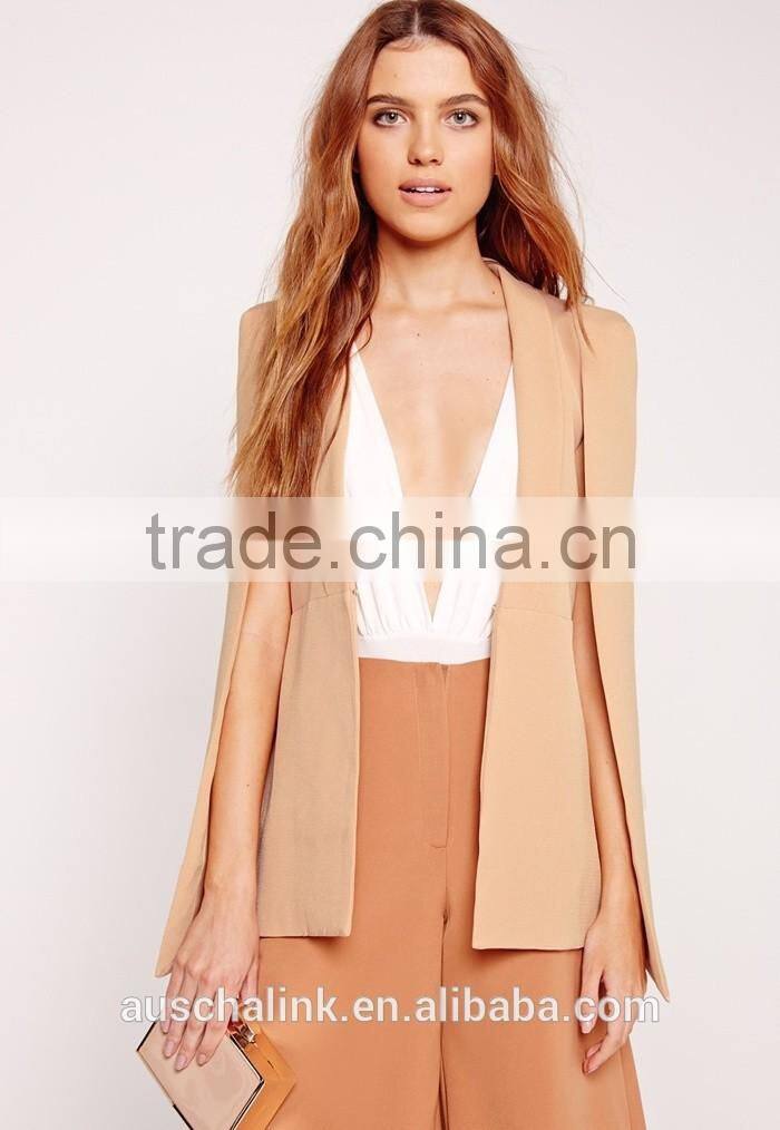 women chic nude cape blazer fashion deisgn cheap price