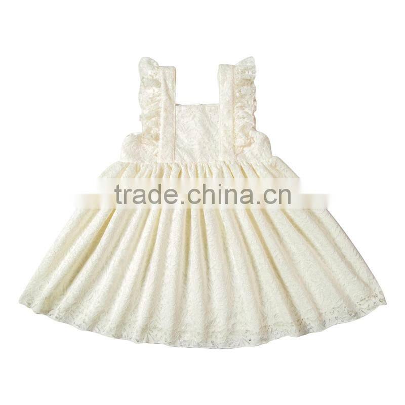 Summer boutique baby girl's dress hot sale new design high quality vintage lace dress flower girl dress