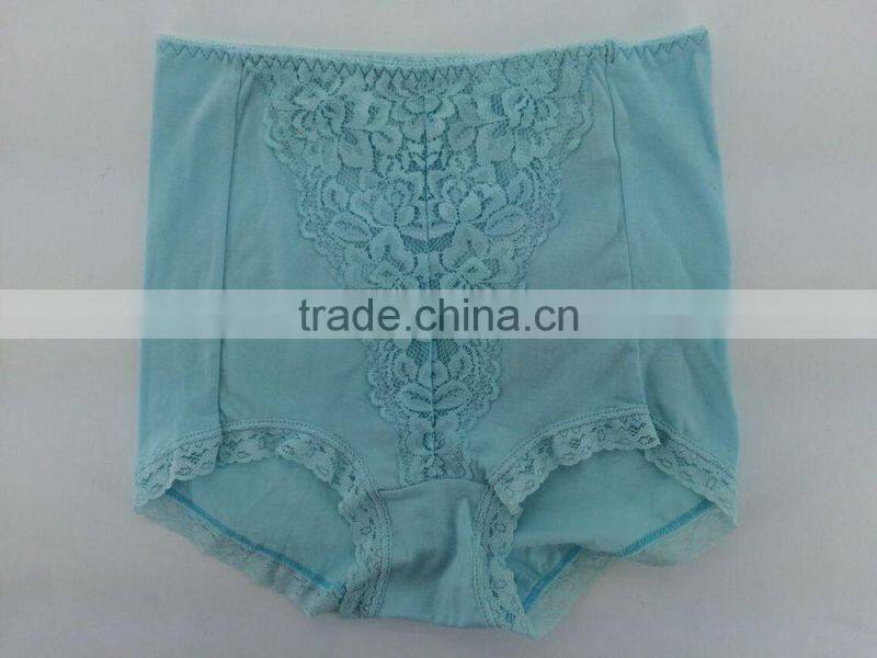 2015 New Arrival Green Color Briefs With Lace Big Size Women Mommy Pants