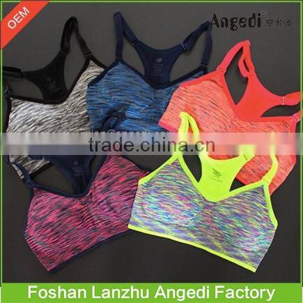 2016 Hot Sexy Woman Sport Top Fitness Running Gym Jogging Racerback Bra with Padded Underwear & Tennis Vest Crop Top