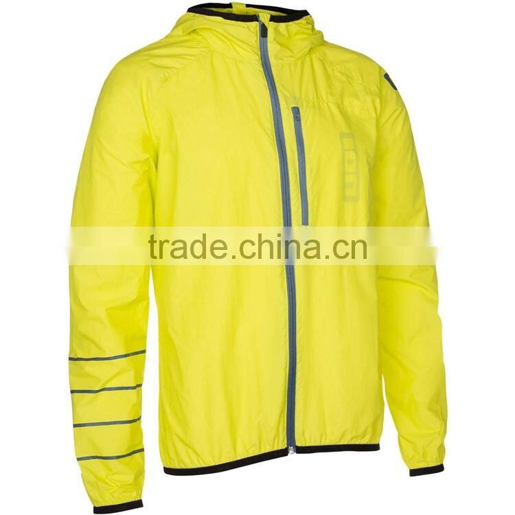 New Style men breathable lightweight bike yellow wind breaker / wind proof jacket