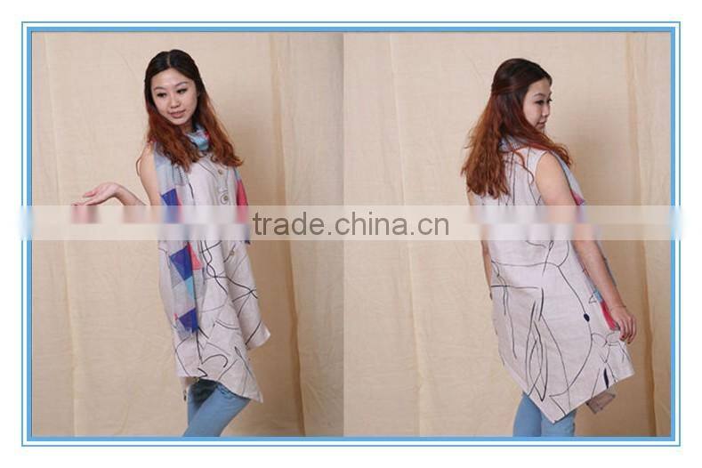 2016 Fashion Plain Customed Newest Ladies Long Vest