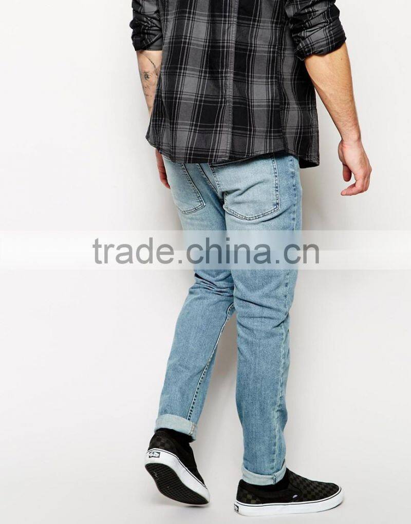 Hot sale new style men damaged jeans