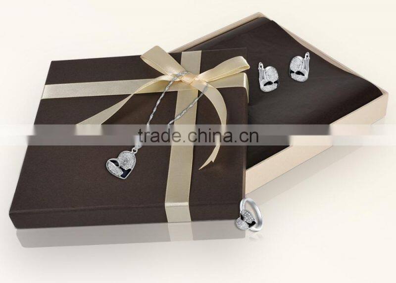 925 Sterling Silver with CZ studded Heart Pendantset