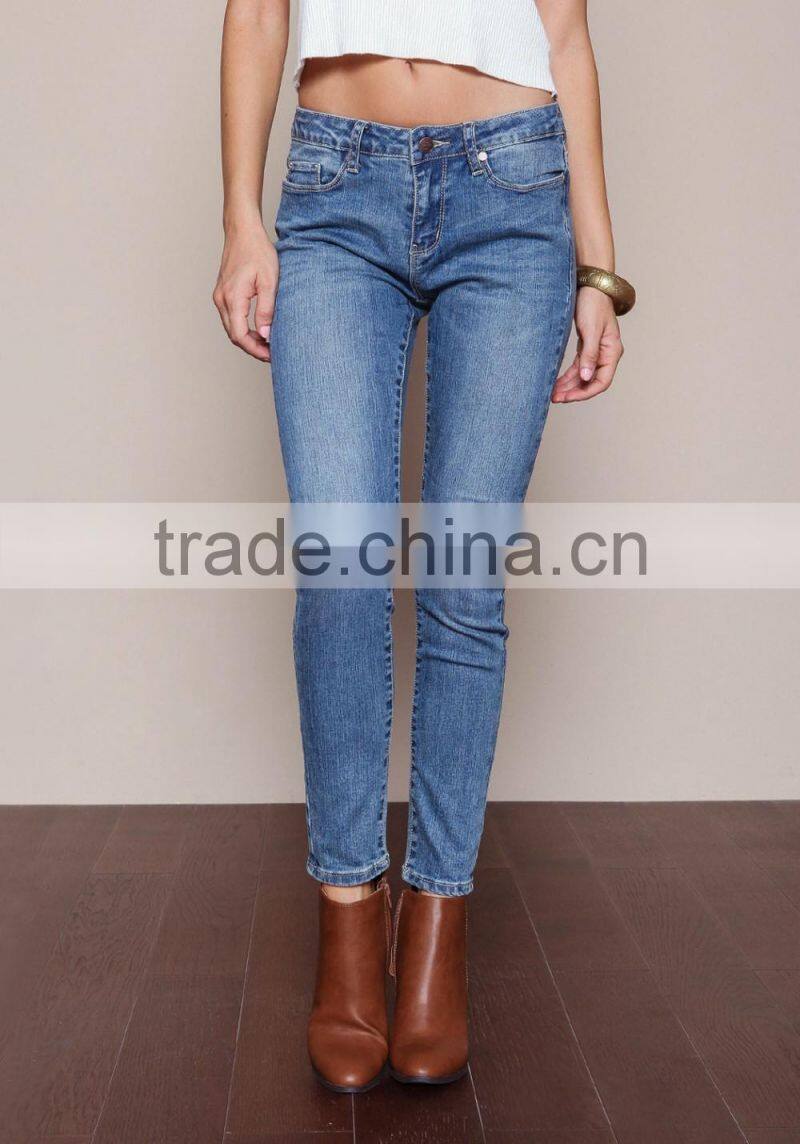 MGOO High Quality Spandex Women Hipster Blue Denim Jeans Fashion Skinny Shinning Muslim Pants
