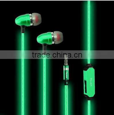 2015 Newest!!! sound music light und active earphone glow with the music Can pick up the phone