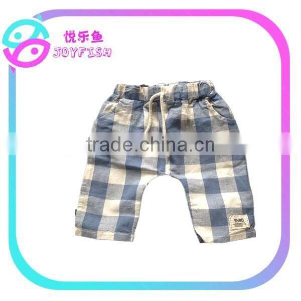 Children's linen big check Shorts