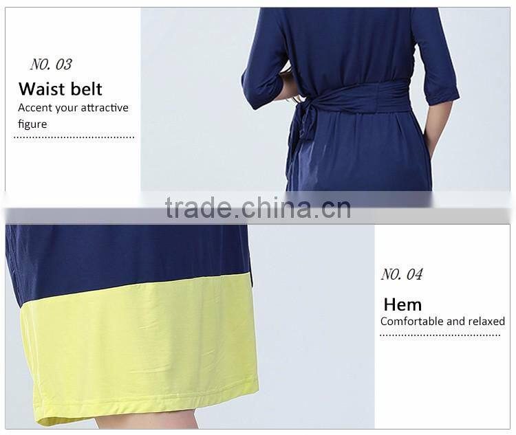 Hit color Maternity Summer Outlet Dress Atheleisure Nursing Clothing Loose and Comfortable Hide Breastfeeding Opening Skirts