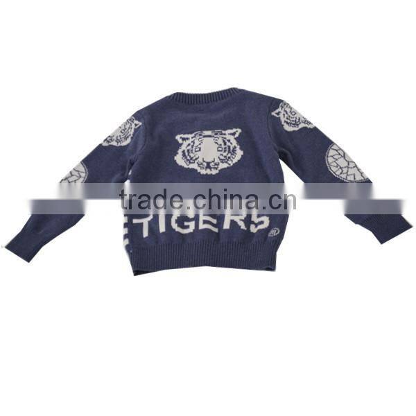 2014 New design boy's stripes jacquard cardigan sweater