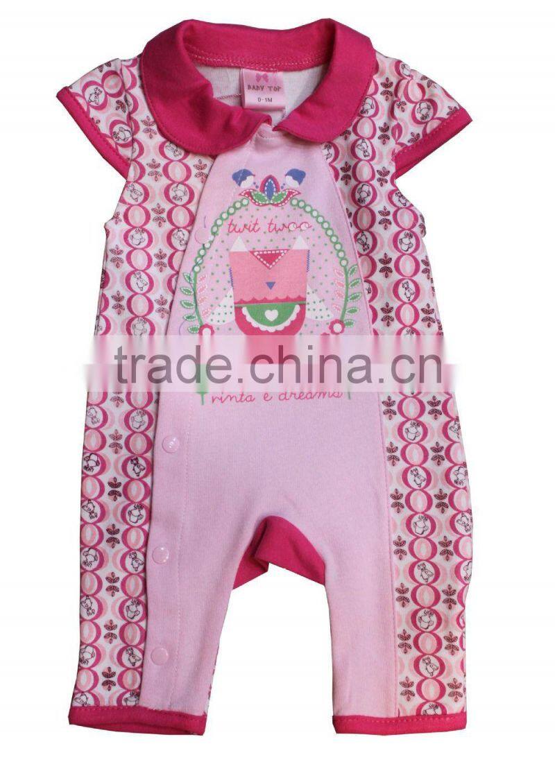 Sweet Baby Girls Romper Newborn Baby Summer Causal Romper Short Sleeve Round Neck