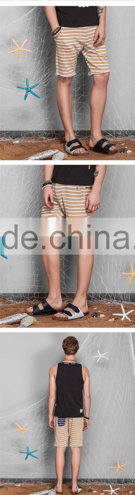 wholesale customed striped run wear mens gym sweat shorts