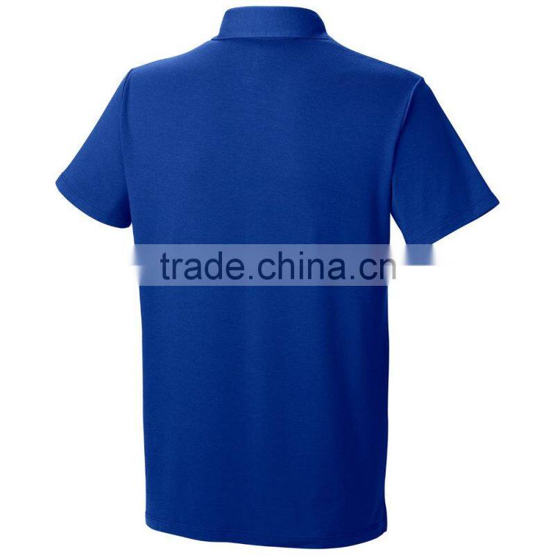 summer pure colors loose man t-shirt with polo neck