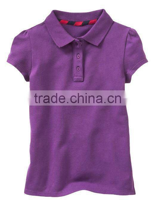 LITTLE GIRLS PLAIN POLO T SHIRT