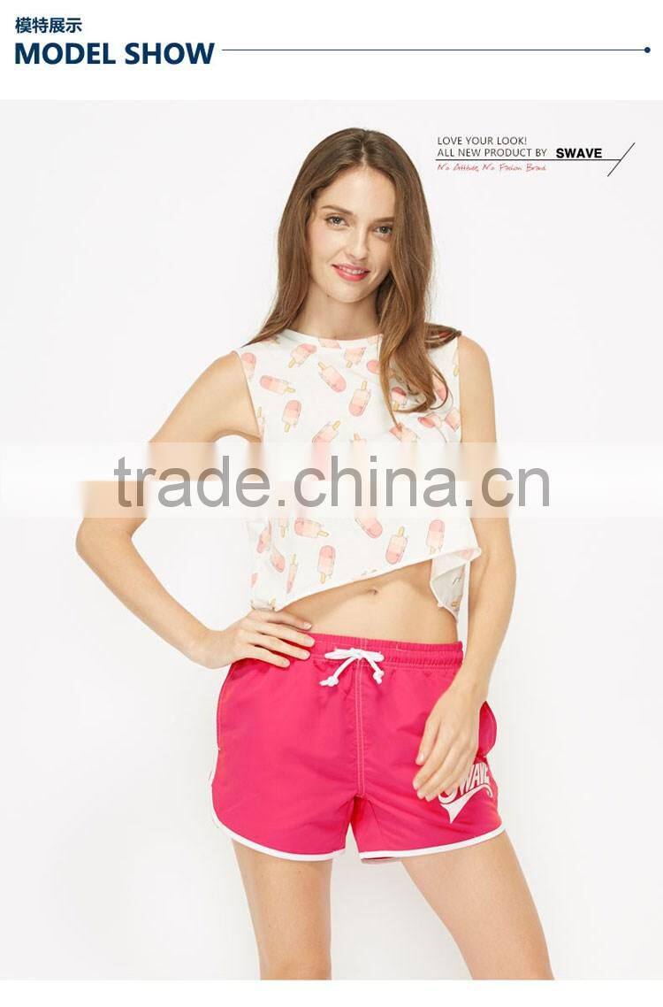 Solid Color Women Board Short Ready Made Muli- Fuction Girl Sport Wear
