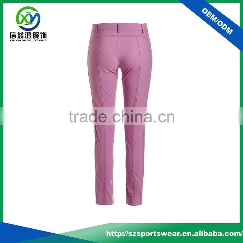 High quality latest design ladies slim fit quick dry breathable golf long pants/ golf trousers
