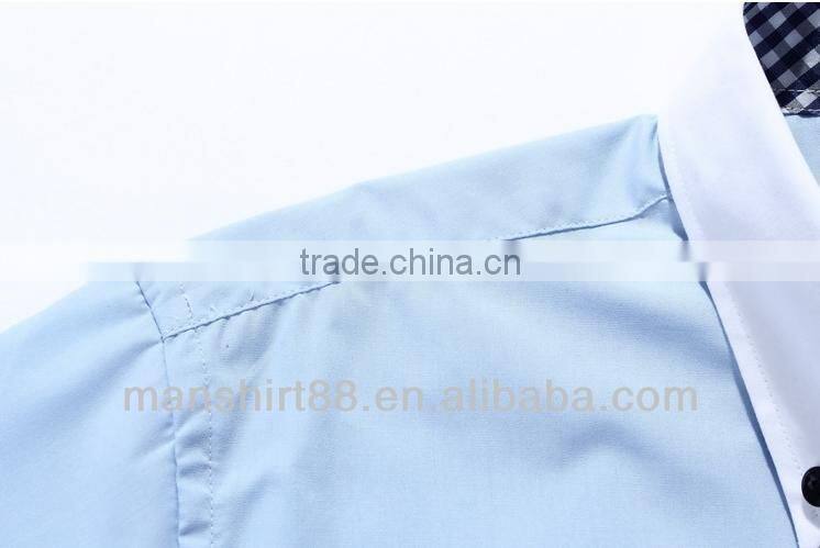 high quality double collar button down dress shirt for man