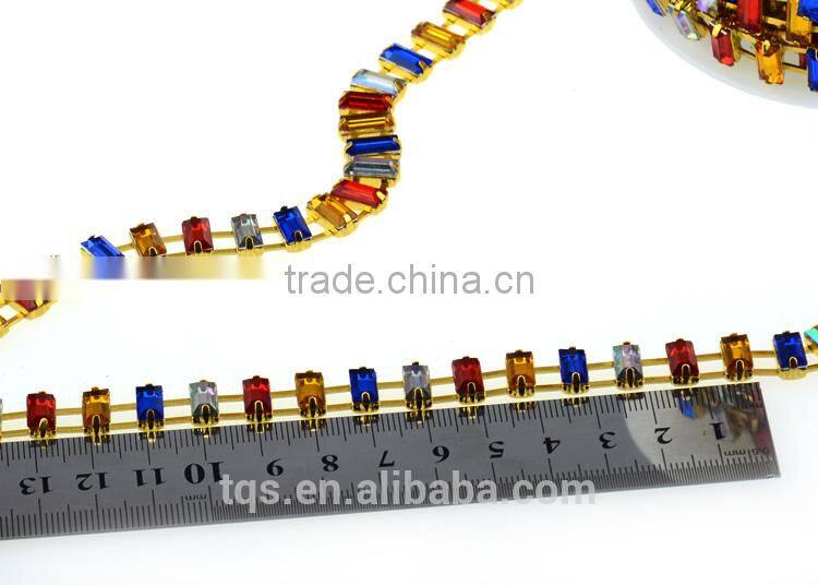 Wholesale Colorful Square Rhinestone Trimming