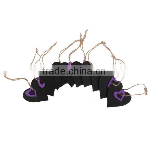 Handmade Mini Heart Shaped Hanging Wooden Blackboard Gift Price Tags Decor