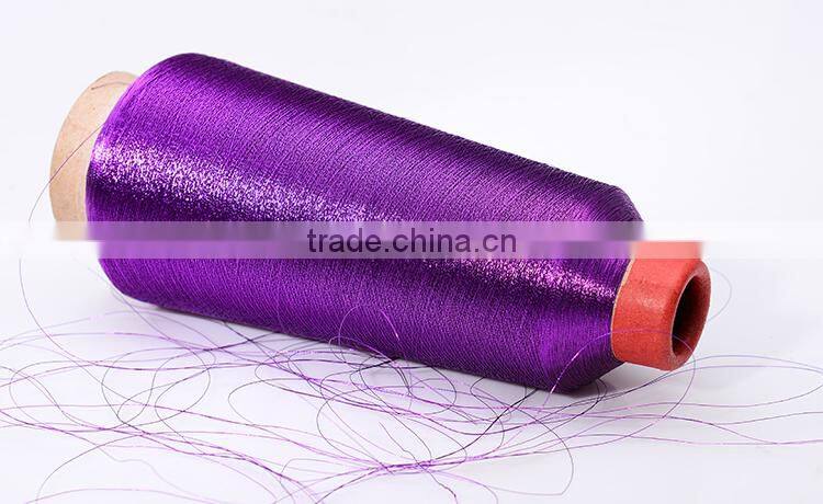Purple metallic yarn