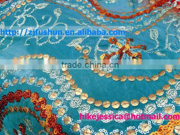 FS-607 4 in one Chennille and single sequin and cording and flat Mixed computerized Embroidery Machine