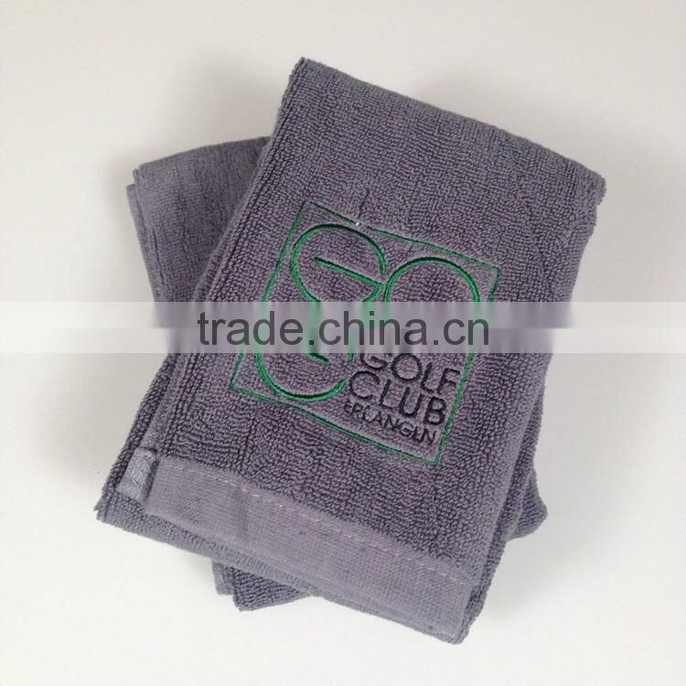 trifold golf towel custom golf towel with text embroidery and clip