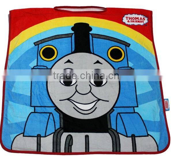 Kid's 100% cotton hooded towel printed design velour