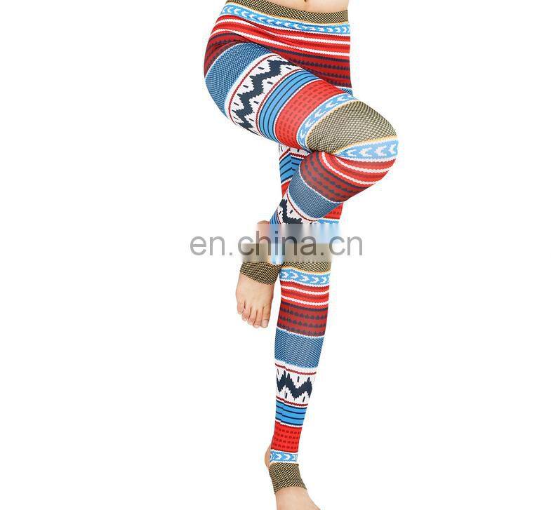 Hot sale fashion custom made colorful printed sports yoga Christmas legging