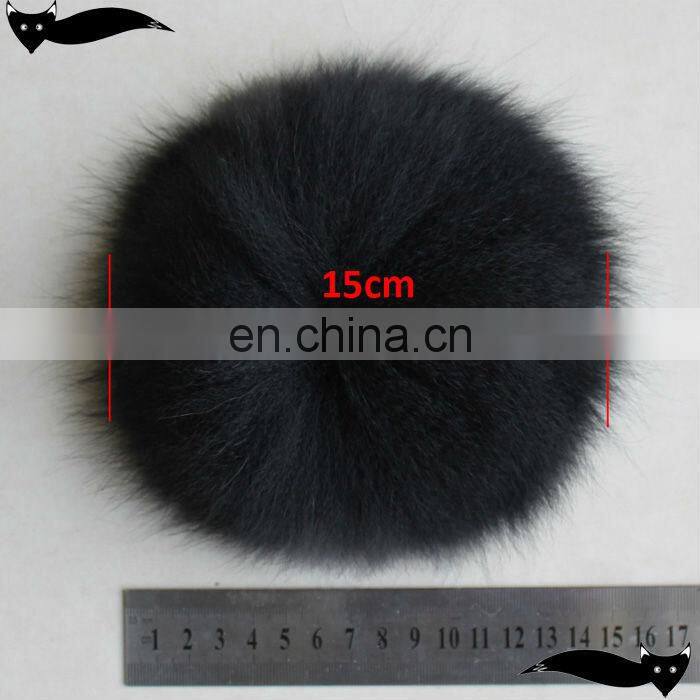 Fashion luxurious black 15cm fox fur ball