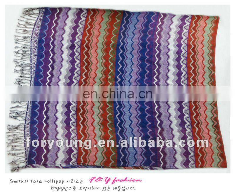 zigzag designs pashmina cotton shawl