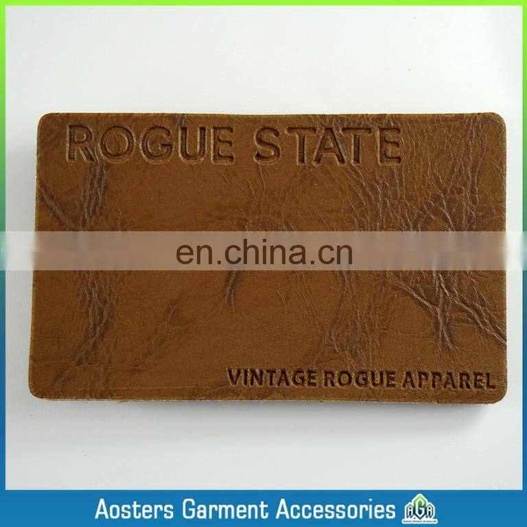 jeans leather patch company custom fashion jeans leather patch labels