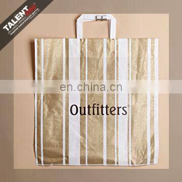 customized private design printed logo plastic softloop handle shopping bag
