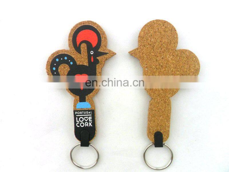 decorated custom cork floating keychain
