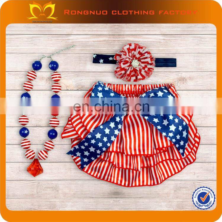Newborn baby ruffle chiffon diaper cover cute red white polka dot bloomer with headband and necklace wholesale