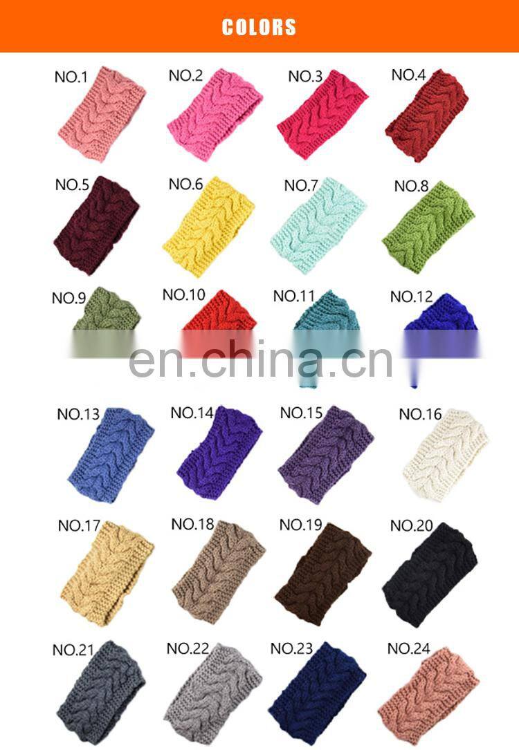 China Supplier Fashion Different Style Blue Purple Flexible Knitted Winter Hair Wool Band Band