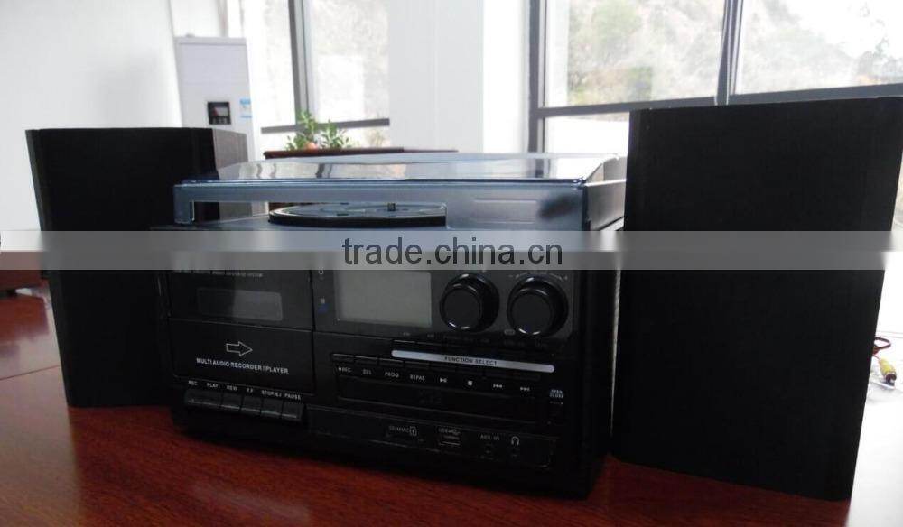 Nostagic CD wooden turntable player with the international latest bluetooth function