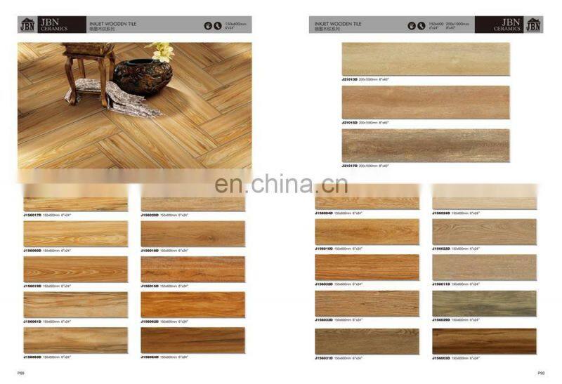 3D inkjet printing natural wood look floor ceramic non slip  floor tile 150x600mm