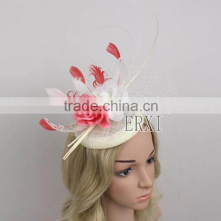 Handmade Fashion Design Sinamay Fabric Hat/Chuch Fascinator Hat For Ladies Manufacturer