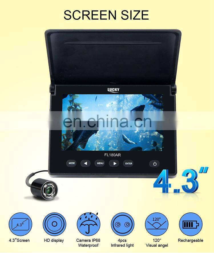 LUCKY underwater camera fishing Fish Finder Ice Fishing Camera 4.3" LCD Monitor sport video camera underwater