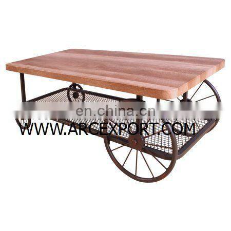 wooden cart table